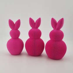 Moderne 3D printet p�skehare i struktur og rillet finish