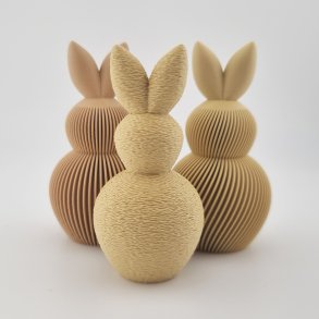 Moderne 3D printet p�skehare i struktur og rillet finish