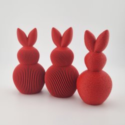 Moderne 3D printet p�skehare i struktur og rillet finish