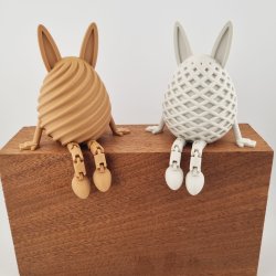 3D printede p�ske�g med h�ngende ben siddende p� tr�kant