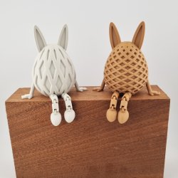 3D printede p�ske�g med h�ngende ben siddende p� tr�kant