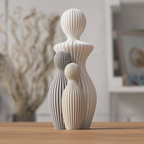 Mors dag figur med 2 b�rn - 3D print