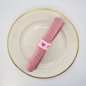 servietring med hjerter og serviet