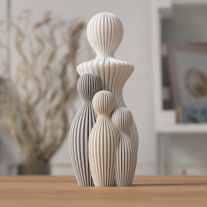 Mors dag figur med mor og tre b�rn i moderne design