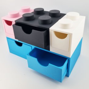 Modul�r mini opbevaringsskuffe i byggeklods design