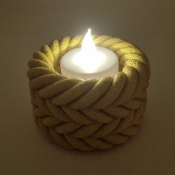 3D printet flettet fyrfadsstage med LED tea light