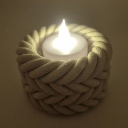 3D printet flettet fyrfadsstage med LED tea light