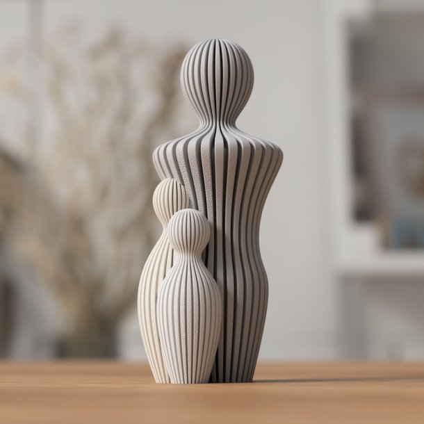 Fars dag figur med far og to b�rn i moderne design