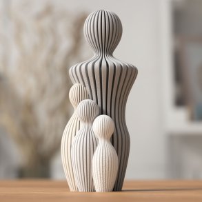 Fars dag figur med far og 3 b�rn i moderne design